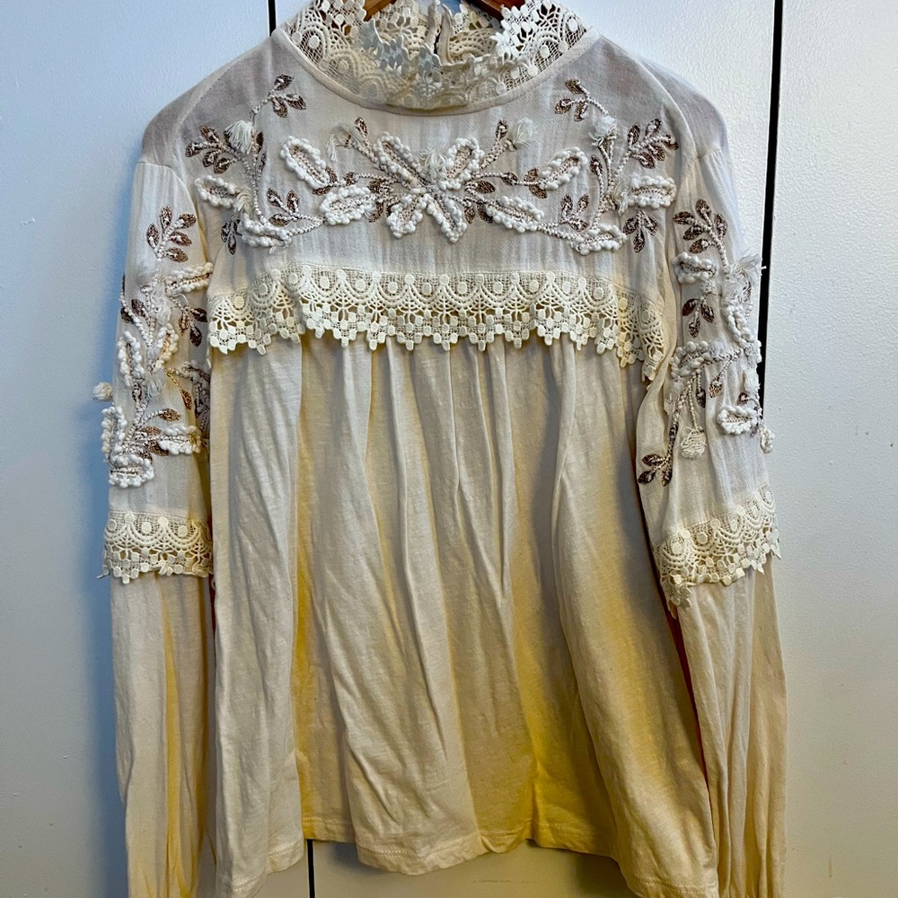 Women’s 100% cotton size small Anthropologie, , long sleeve blouse